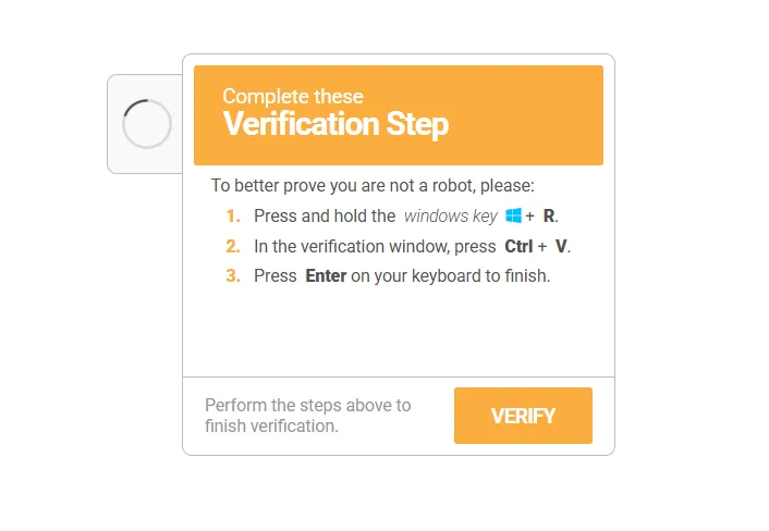 Verify you are not a robot prompt